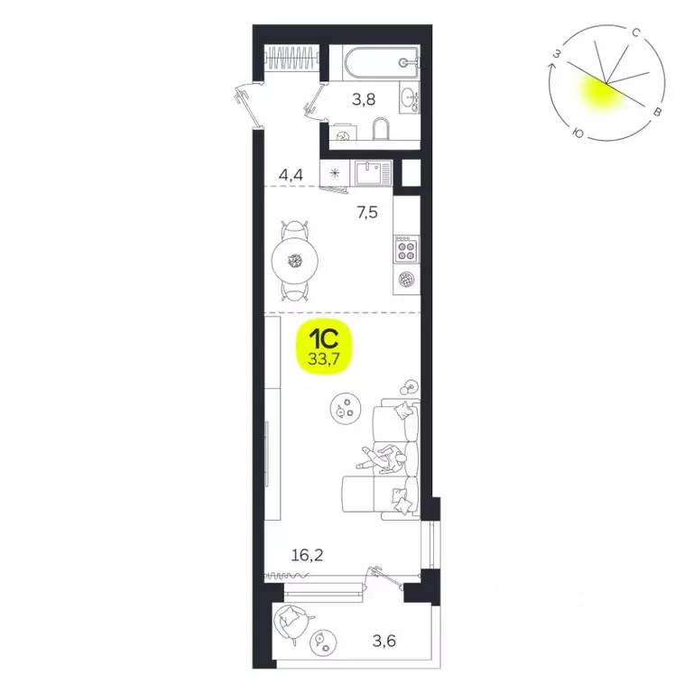 Студия Свердловская область, Екатеринбург Южная Ботаника жилрайон, ... - Фото 1