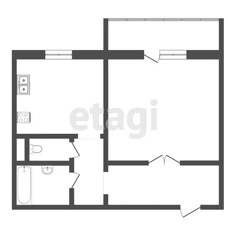 1-комнатная квартира: Тюмень, микрорайон Тарманы, улица Маршака, 5 ... - Фото 1