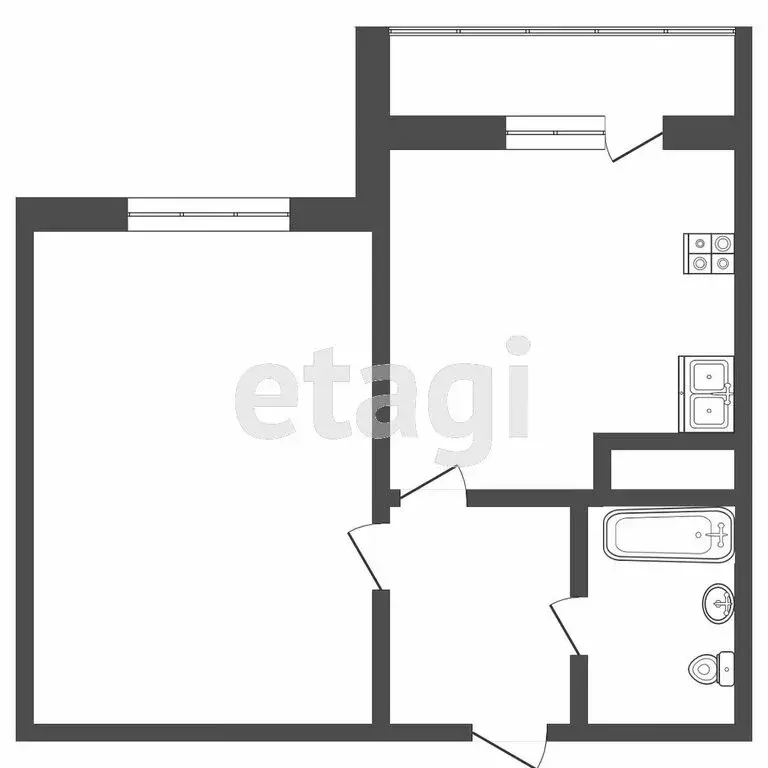 1-комнатная квартира: Тверь, бульвар Гусева, 57 (35.4 м) - Фото 1
