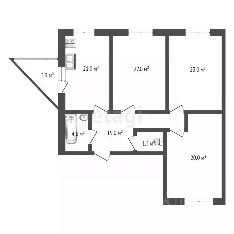 3-к кв. Московская область, Коломна ул. Яна Грунта, 6 (120.4 м) - Фото 2