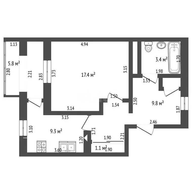 1-комнатная квартира: Анапа, улица Ленина, 157 (47 м) - Фото 1