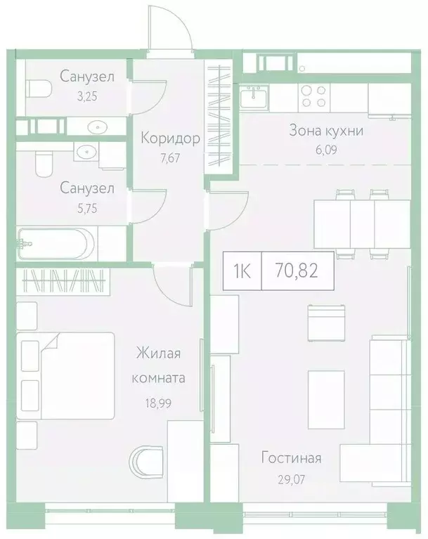 1-к кв. Хабаровский край, Хабаровск Доступный пер., 14 (70.82 м) - Фото 1