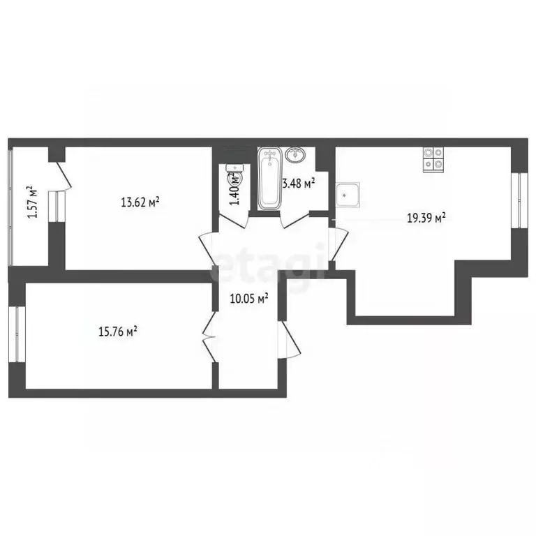 2-к кв. Ярославская область, Ярославский муниципальный округ, пос. ... - Фото 1