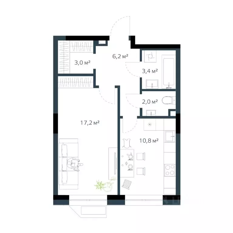 1-к кв. Приморский край, Владивосток Дом на Востоке жилой комплекс, ... - Фото 1