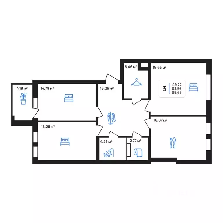 3-к кв. Липецкая область, Липецк Авторский жилрайон,  (95.65 м) - Фото 1