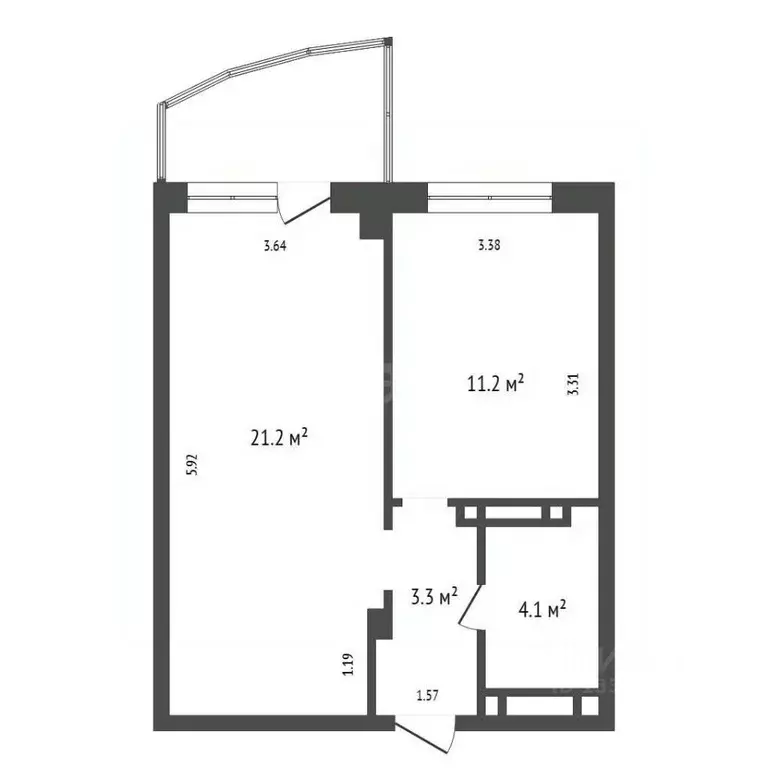 1-к кв. Красноярский край, Красноярск наб. Ярыгинская, 5 (39.8 м) - Фото 2