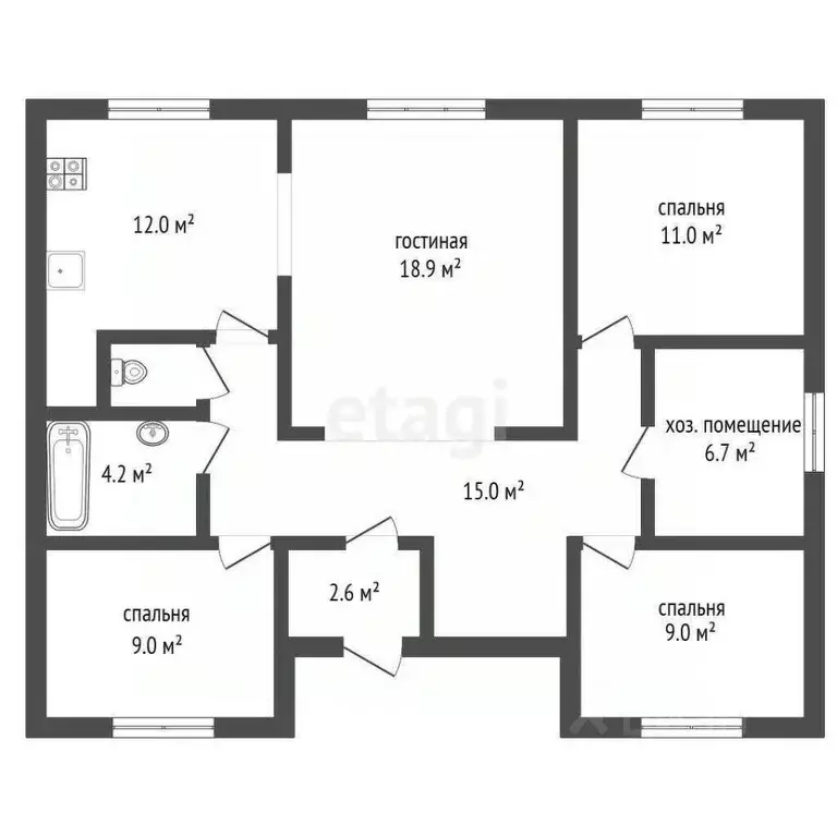 Дом в Мордовия, Рузаевский район, с. Левжа ул. Тарханка, 33 (100 м) - Фото 1