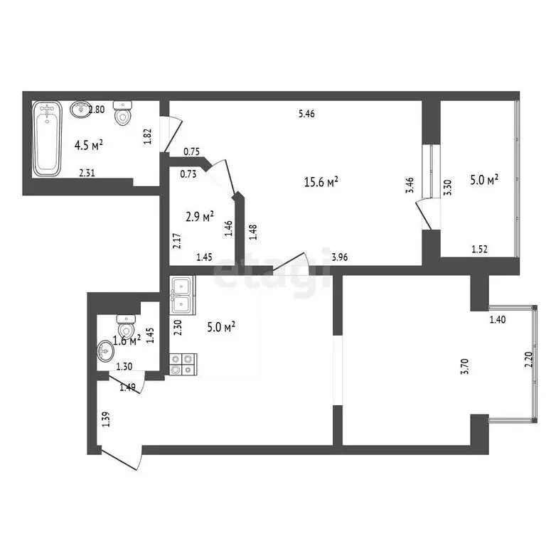 2-комнатная квартира: Анапа, Владимирская улица, 148к2 (58.6 м) - Фото 0