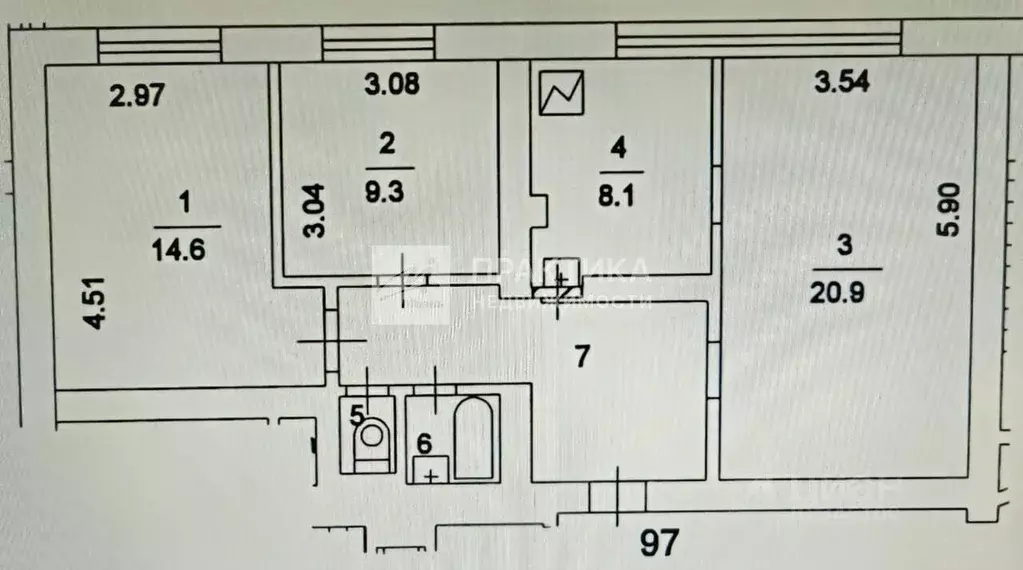 3-к кв. Москва ул. Генерала Тюленева, 23К1 (65.1 м) - Фото 1