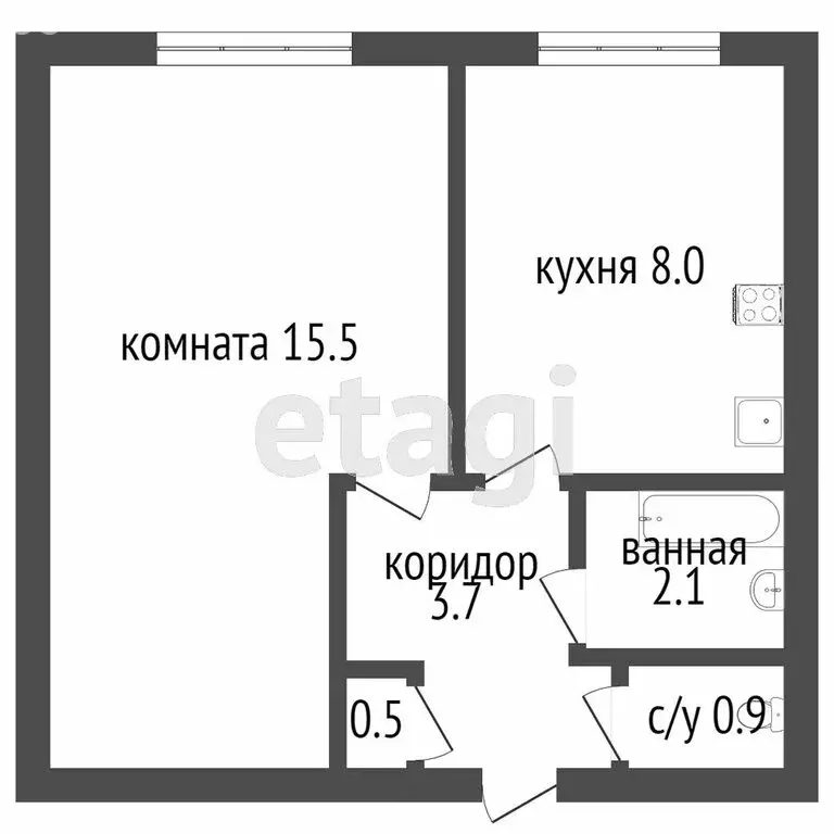 1-комнатная квартира: Санкт-Петербург, Пискарёвский проспект, 40 (30.8 ... - Фото 1