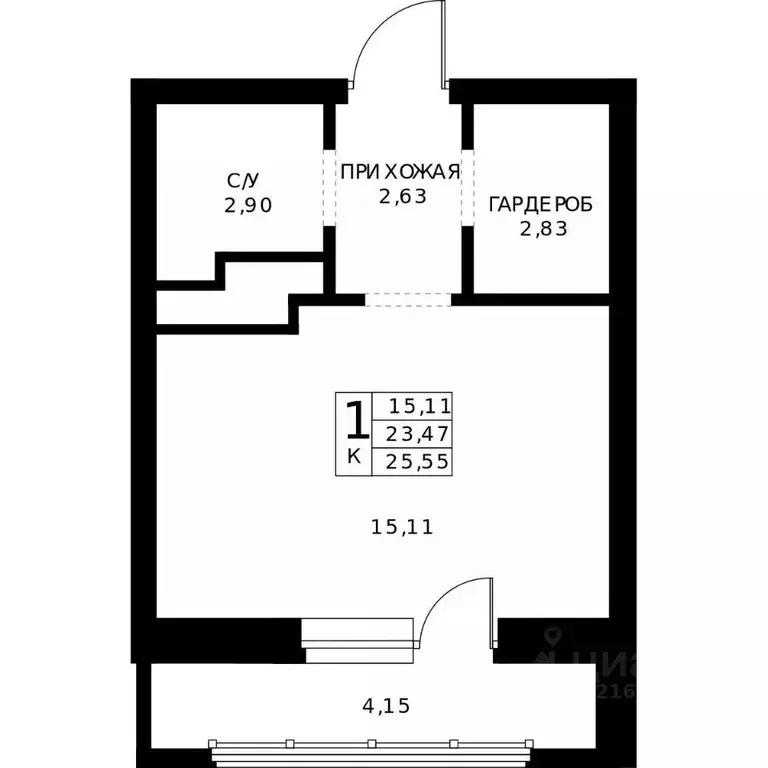 Студия Нижегородская область, Нижний Новгород Ленгородок мкр, Мед ... - Фото 1