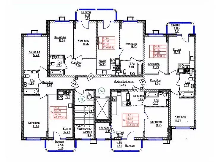 3-к кв. Калининградская область, Калининград ул. Дубовая Аллея (73.36 ... - Фото 2