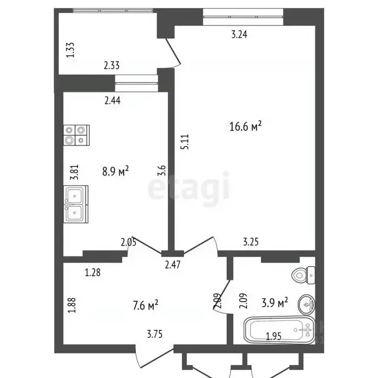 1-к кв. Севастополь ул. Горпищенко, 143к2 (37.0 м) - Фото 1