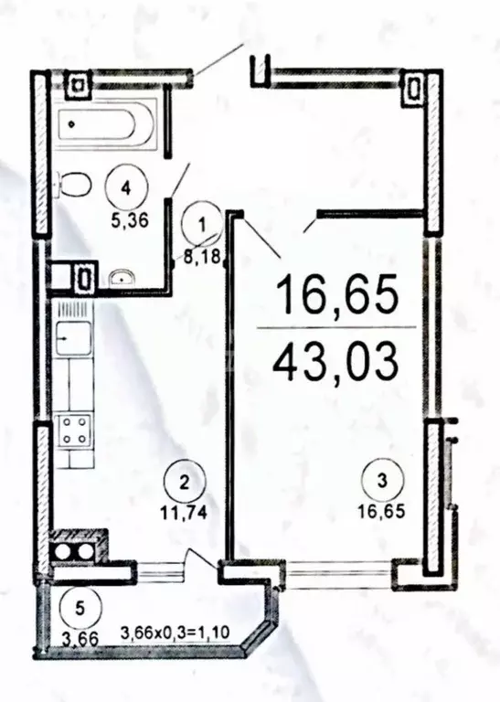 1-к кв. Астраханская область, Астрахань ул. Трофимова, 6 (41.6 м) - Фото 1