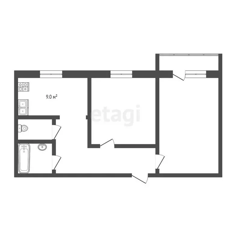 2-комнатная квартира: Тамбов, улица Карла Маркса, 176 (52.8 м) - Фото 0