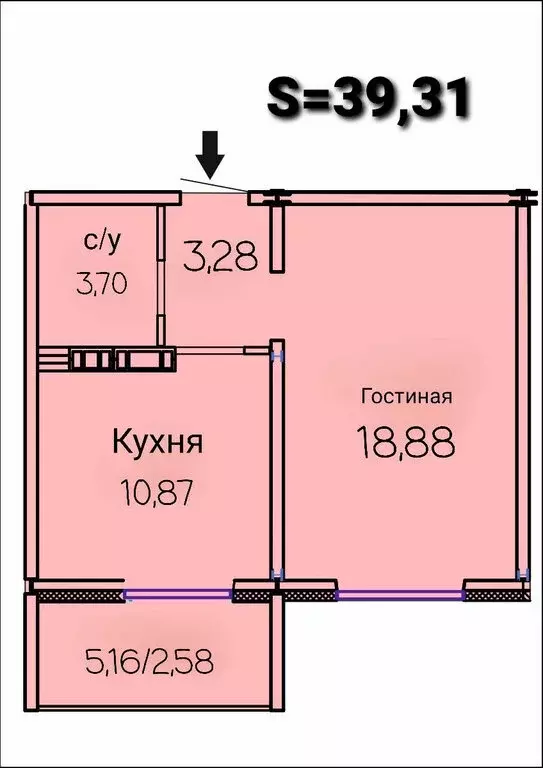 1-комнатная квартира: Оренбург, Планерная улица, 4 (40 м) - Фото 0