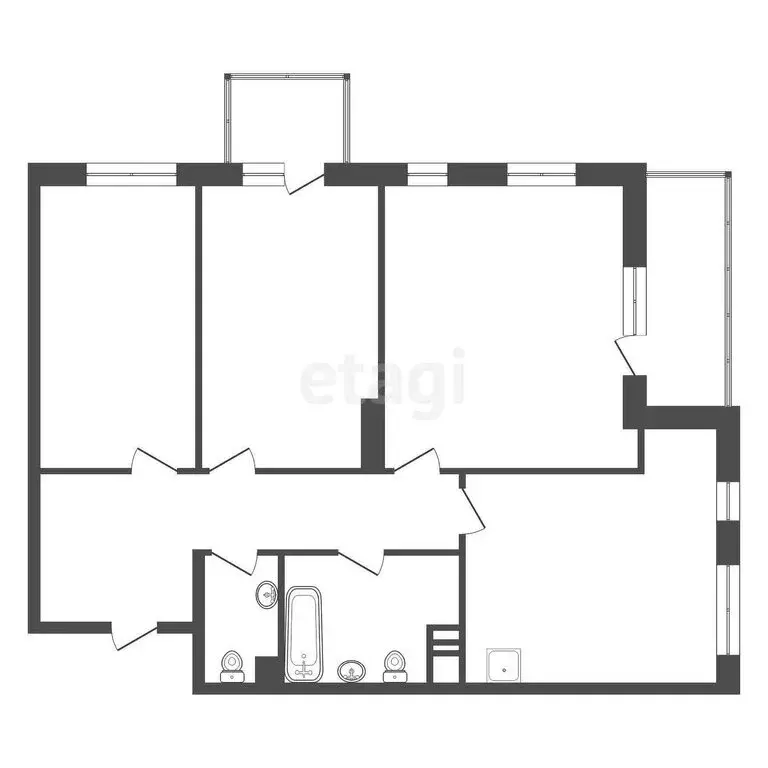 3-комнатная квартира: Красноярск, улица Ладо Кецховели, 37 (92.9 м) - Фото 0