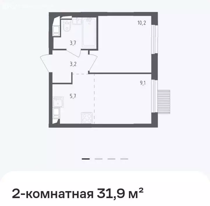 1-комнатная квартира: Мытищи, улица Стрельбище Динамо, 10 (33 м) - Фото 1