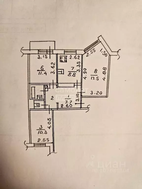 3-к кв. Липецкая область, Липецк ул. Катукова, 36А (63.6 м) - Фото 1