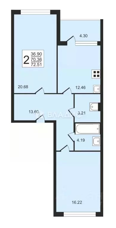 2-к кв. Нижегородская область, Нижний Новгород Белозерская ул., 3 ... - Фото 2