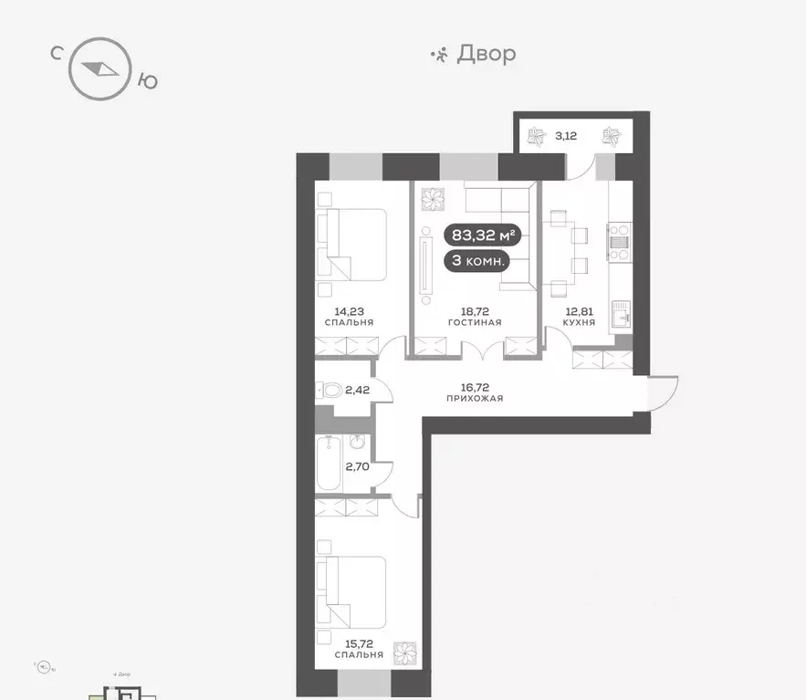 3-к кв. Красноярский край, Красноярск ул. Академгородок, 80 (83.0 м) - Фото 0