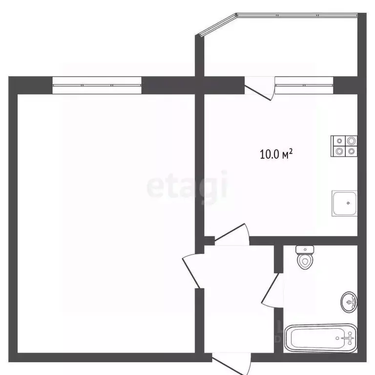 1-к кв. Ханты-Мансийский АО, Сургут ул. Есенина, 4 (36.0 м) - Фото 1