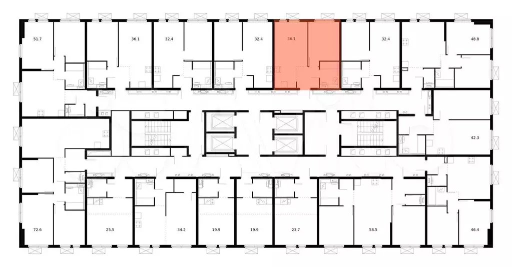 1-к. квартира, 36,1 м, 33/33 эт. - Фото 1