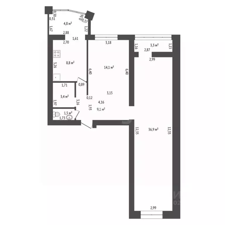 3-к кв. Башкортостан, Уфа Колгуевский мкр, ул. Габдуллы Амантая, 6/1 ... - Фото 1