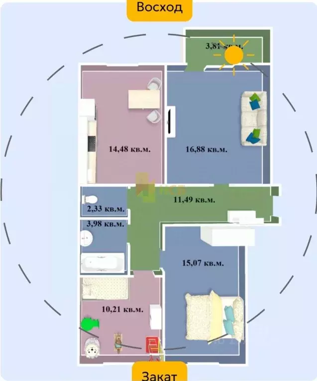 3-к кв. Омская область, Омск ул. Завертяева, 18к10 (78.25 м) - Фото 0