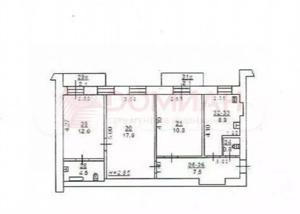 3-к. квартира, 64 м, 3/4 эт. - Фото 0