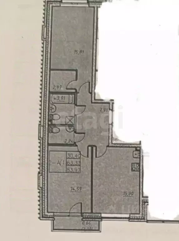 2-к кв. Татарстан, Казань Адмиралтейская ул., 2 (63.3 м) - Фото 2