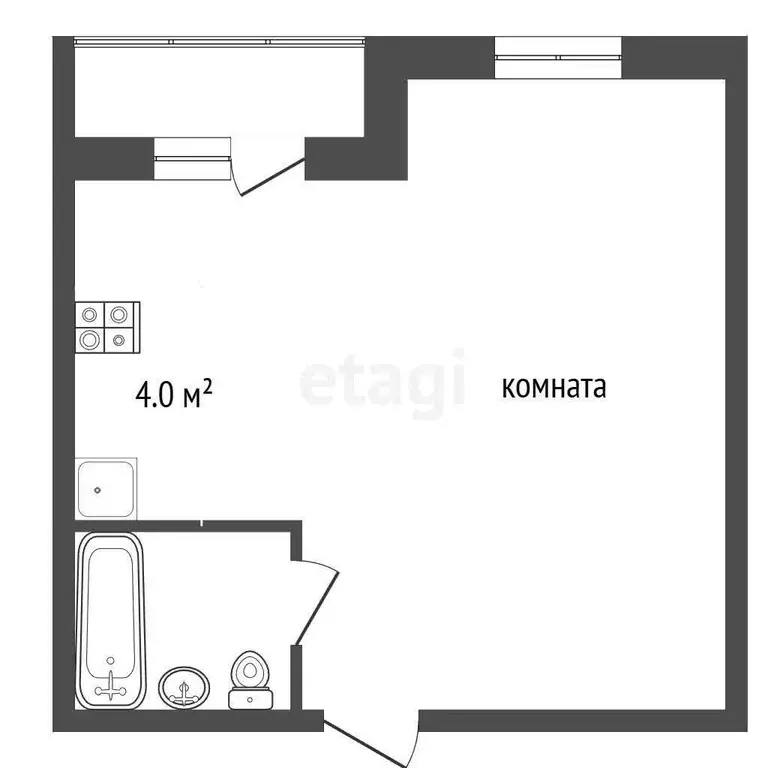 Квартира, 1 комната, 39 м - Фото 1