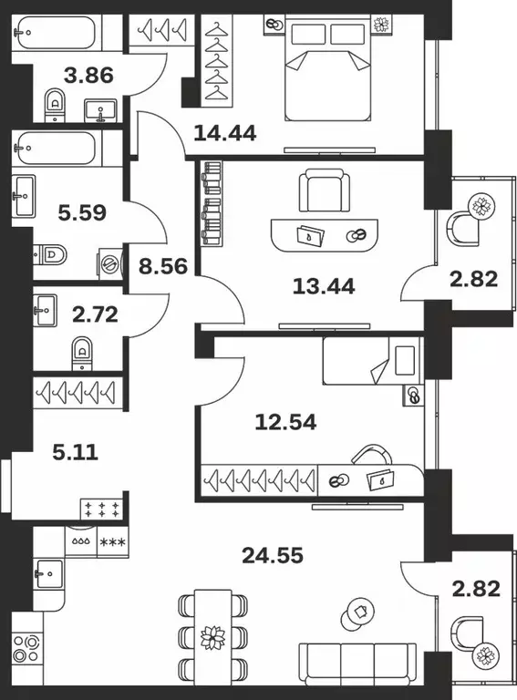 3-к кв. Тульская область, Тула Гоголевская ул., 43 (96.45 м) - Фото 0