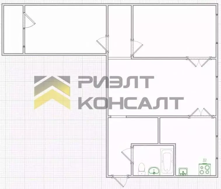 3-к кв. Омская область, Омск Кемеровская ул., 20 (60.0 м) - Фото 1