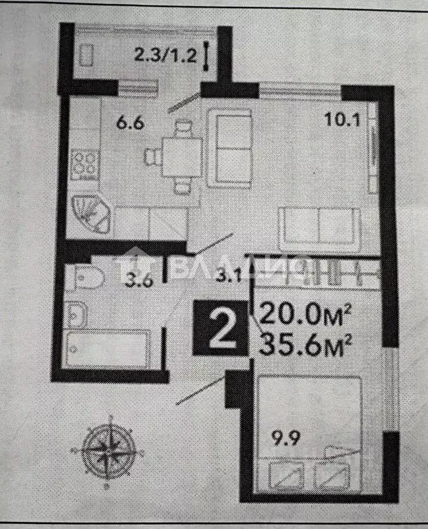 2-к кв. Пензенская область, Пенза ул. Шмидта, 7 (38.5 м) - Фото 2