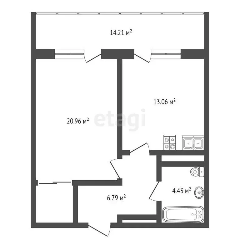 1-комнатная квартира: Анапа, Симферопольское шоссе, 58к2 (58.5 м) - Фото 1