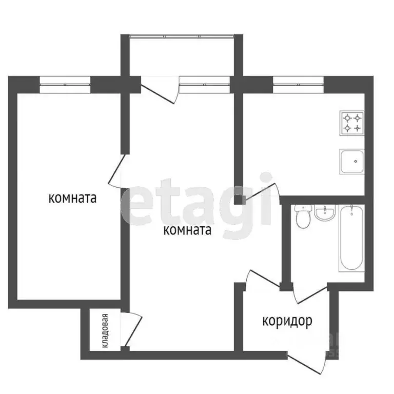 2-к кв. Кемеровская область, Кемерово ул. Дзержинского, 6 (41.3 м) - Фото 2