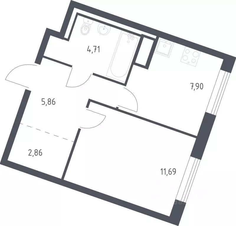 1-к кв. Ленинградская область, Ломоносовский район, Лаголовское с/пос, ... - Фото 1