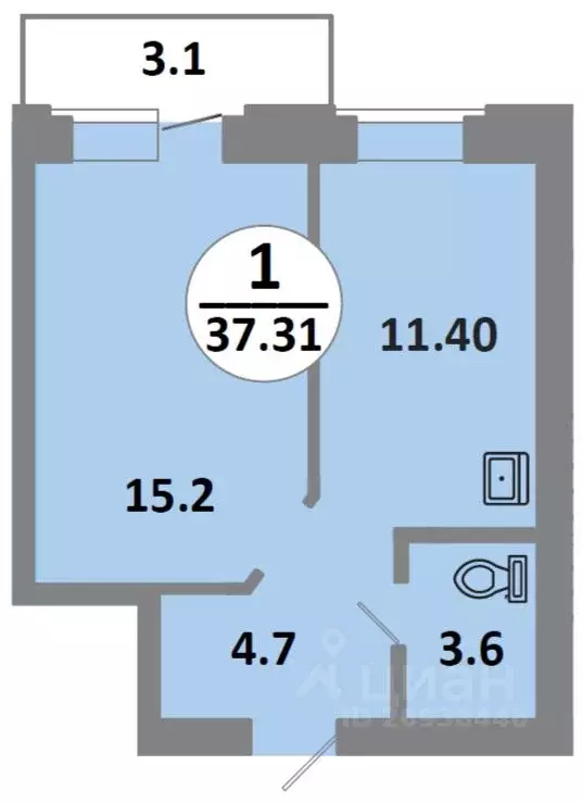 1-к кв. Красноярский край, Красноярск Соколовская ул., 52 (35.2 м) - Фото 0