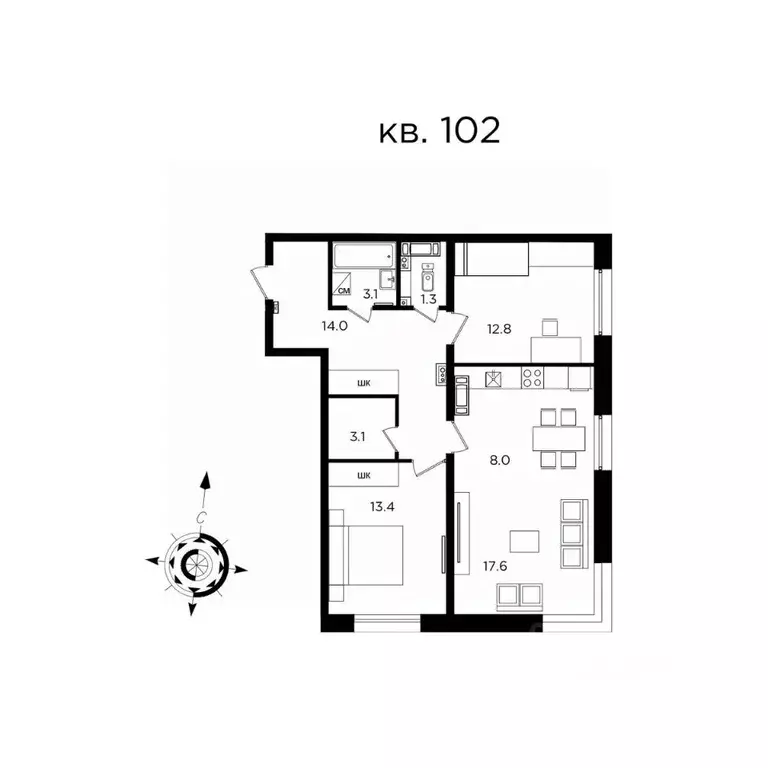 3-к кв. Хабаровский край, Хабаровск ул. Сысоева, 14/1 (72.9 м) - Фото 1