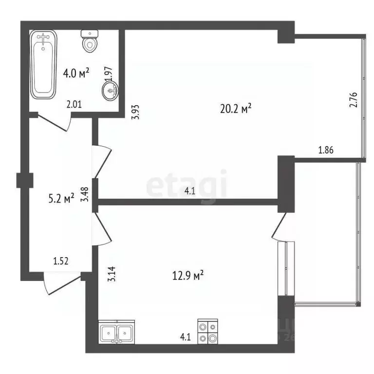 1-к кв. Севастополь ул. Челюскинцев, 57/2 (45.9 м) - Фото 2