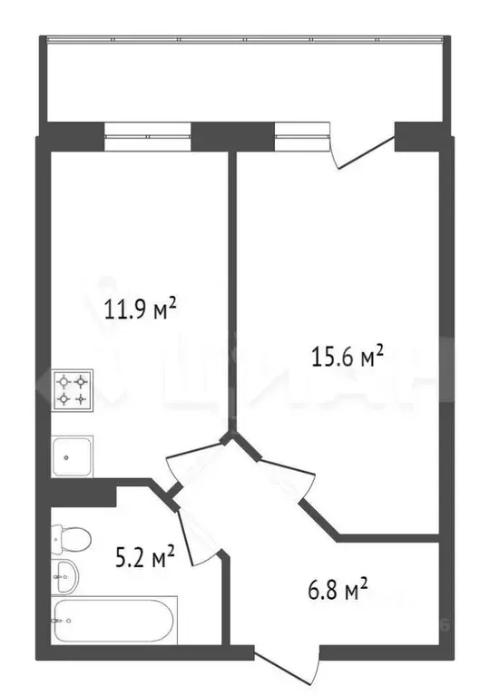 1-к кв. Челябинская область, Челябинск Двинская ул., 11 (40.4 м) - Фото 1