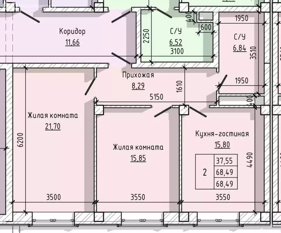 2-комнатная квартира: Нальчик, улица Байсултанова, 35А (58 м) - Фото 0