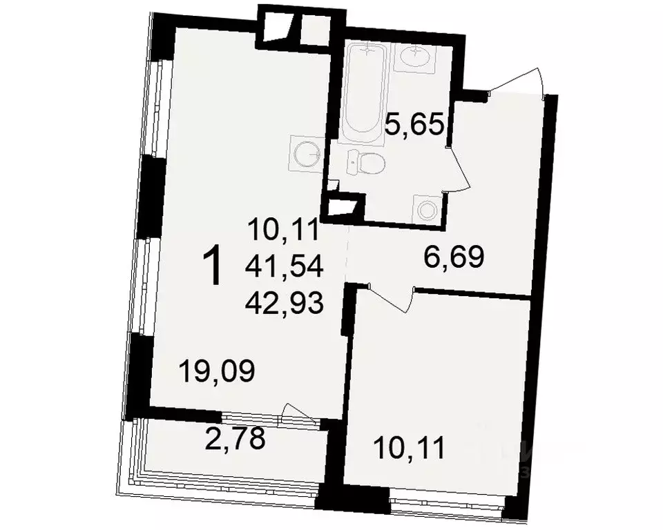 1-к кв. Рязанская область, Рязань Черновицкая ул. (41.54 м) - Фото 0