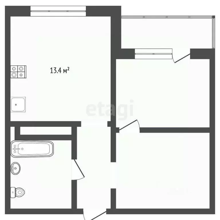 1-к кв. Тюменская область, Тюменский муниципальный округ, д. Патрушева ... - Фото 1