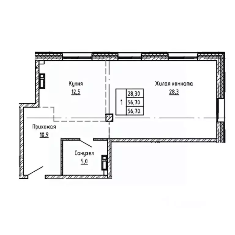 3-к кв. Приморский край, Владивосток Днепровская ул., 25к5 (56.7 м) - Фото 1