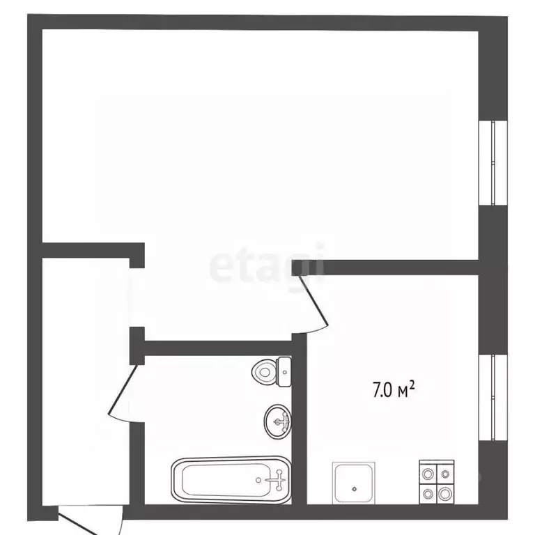 1-к кв. Тюменская область, Тюмень Жигулевская ул., 7 (32.0 м) - Фото 2