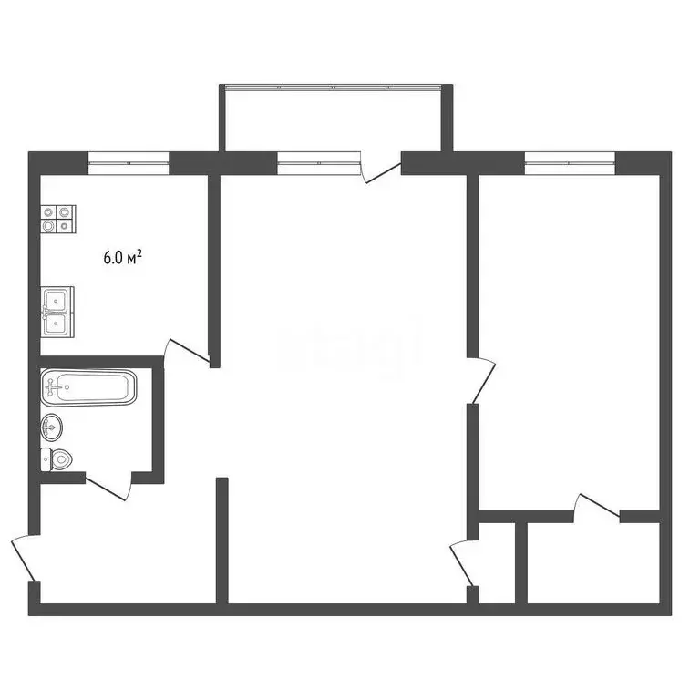 2-комнатная квартира: Москва, Перекопская улица, 2/4 (45.4 м) - Фото 0