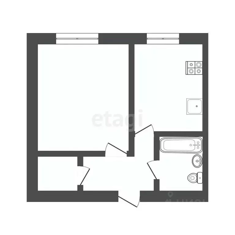 1-к кв. Мордовия, Саранск ул. Лихачева, 35 (31.2 м) - Фото 1
