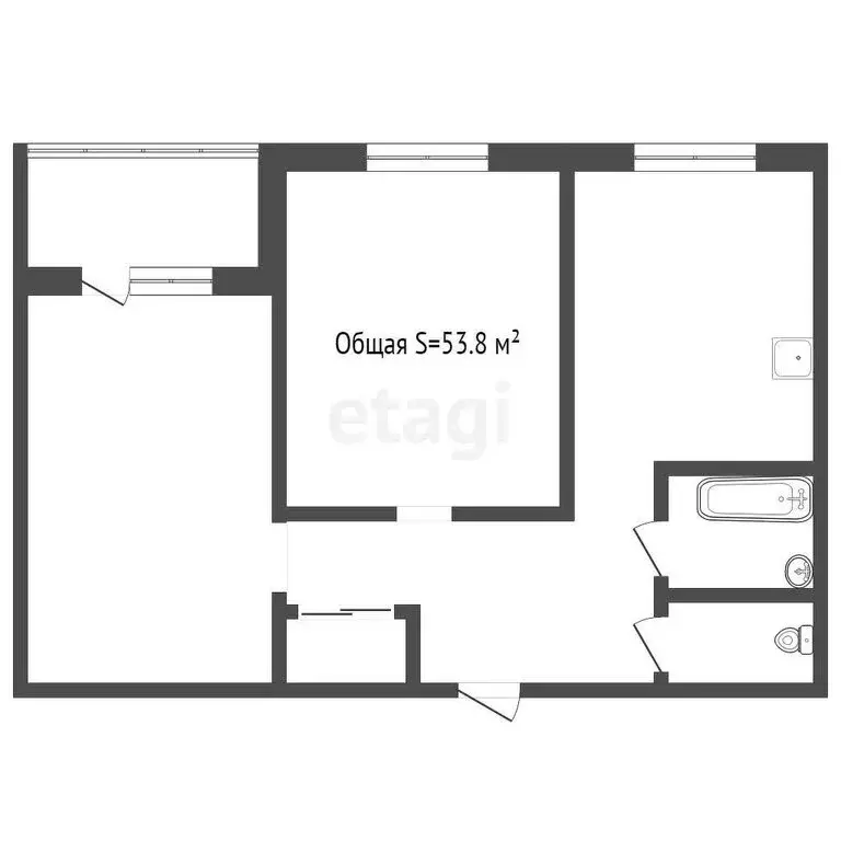 2-комнатная квартира: Междуреченск, Октябрьская улица, 29 (53.8 м) - Фото 0